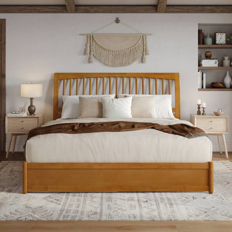 Roslyn Platform Bed with Panel Footboard and Twin Trundle