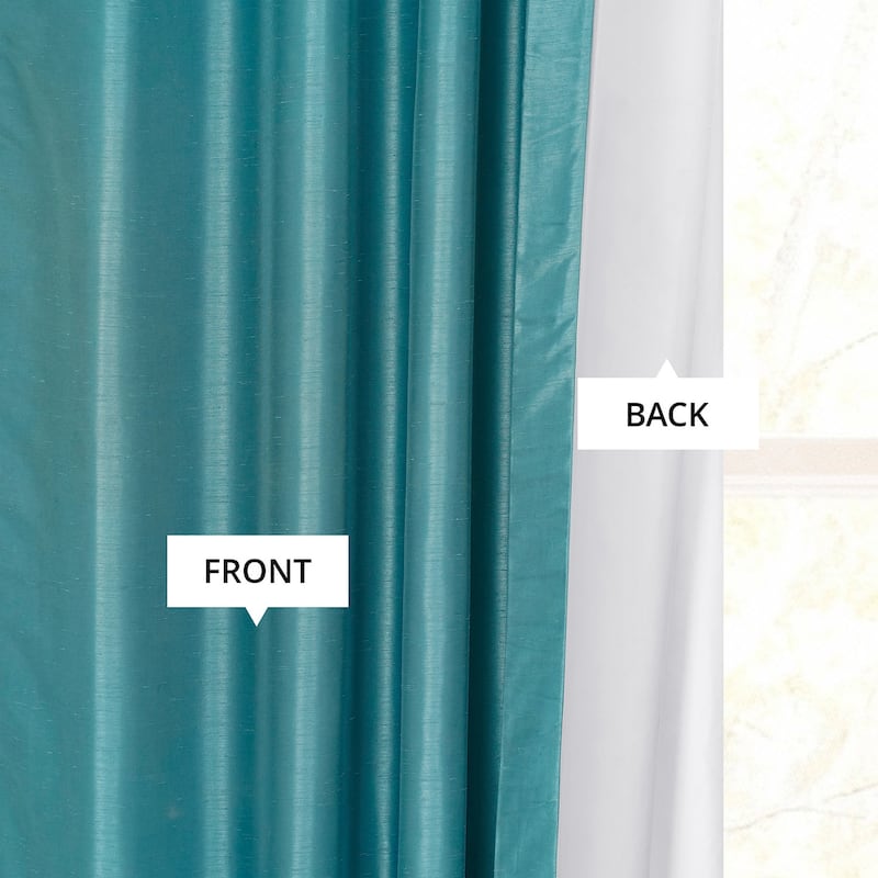 Exclusive Fabrics Vintage Textured Faux Dupioni Silk Room Darkening Curtains (1 Panel)