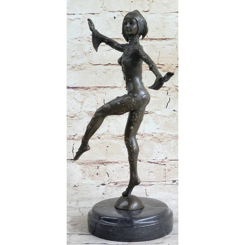 Chiparus Art Deco Bronze Dancer Figure Statue Sculpture 12 Inches X 9 Inches