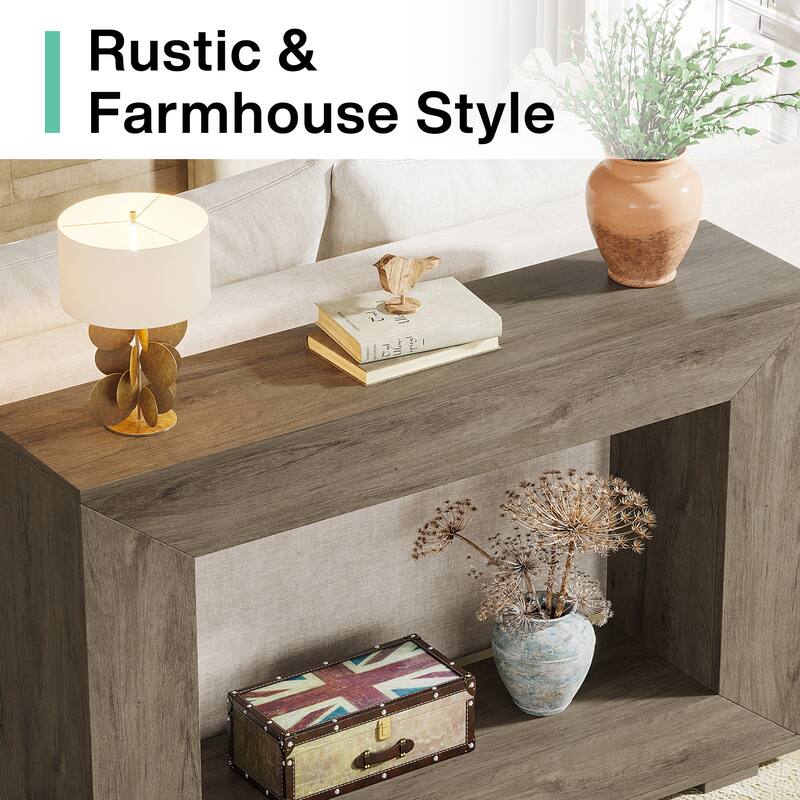 Rustic Console Sofa Table for Entryway, Hallway, Living Room - 47.24" W x 32.8" H x 11.81" D
