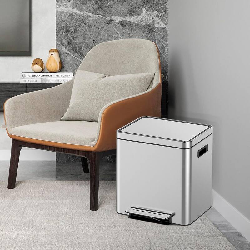 Double Compartment Classified Garbage Can