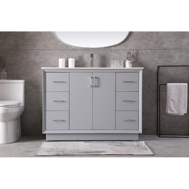 Elegant Lighting VF19648 Hayes 48" Free Standing Single Basin Vanity