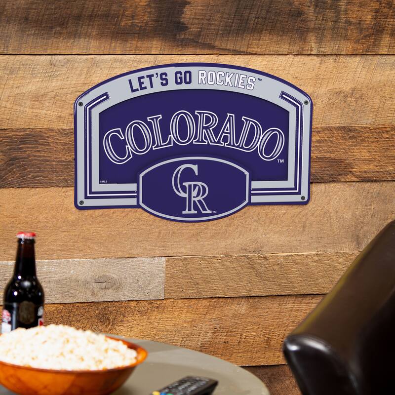Colorado Rockies Embossed Steel Wall Sign, 11" x 17"