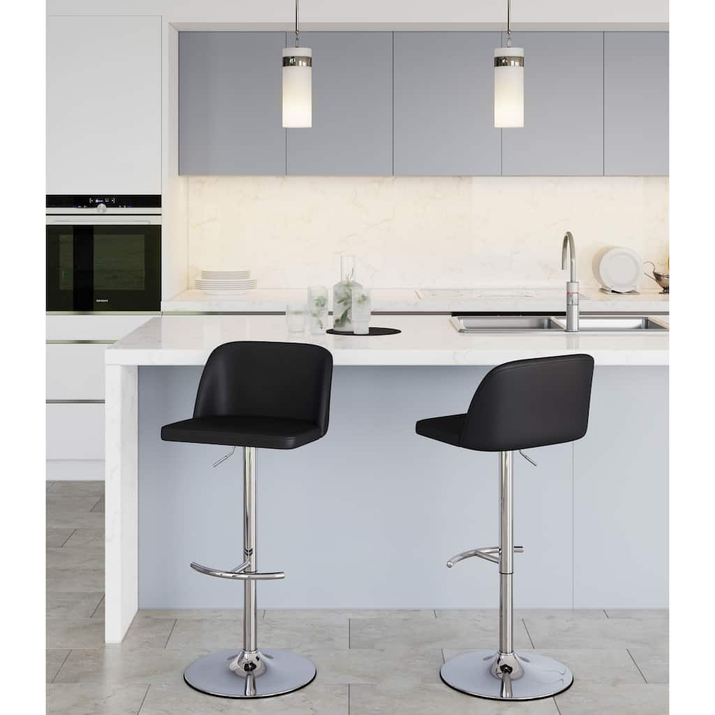 Strick & Bolton Oscar Adjustable Bar Stool with Rounded T Footrest (Set of 2)