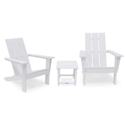 Arcadia Modern Outdoor Patio Adirondack Chair and Table Set