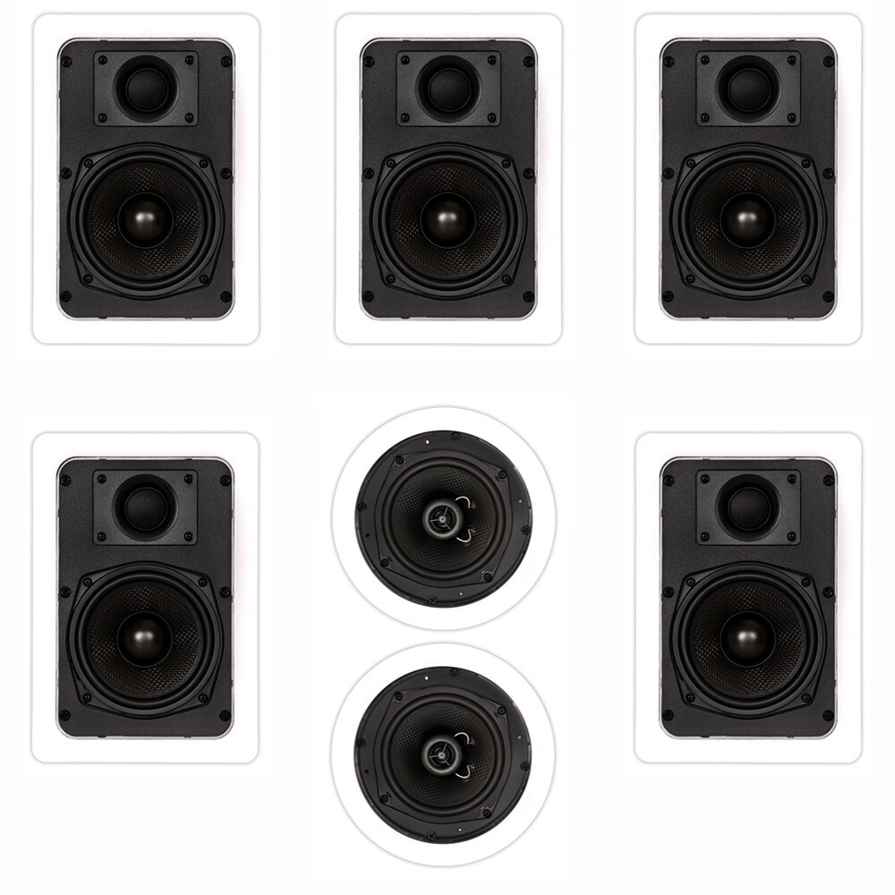 Theater Solutions Ts 57 Flush Mount 7 Speaker Set In Wall Ceiling Home Theater