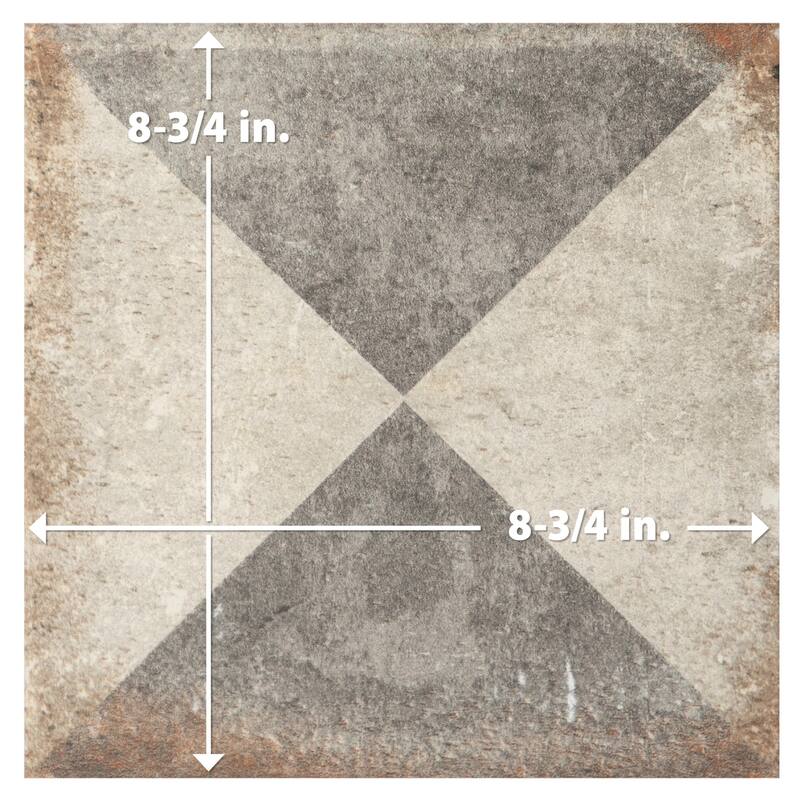Merola Tile D'Anticatto Decor Triangoli 8-3/4" x 8-3/4" Porcelain Floor and Wall Tile