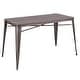 preview thumbnail 18 of 17, Carbon Loft Acar Industrial Farmhouse Utility Table with Wood Top
