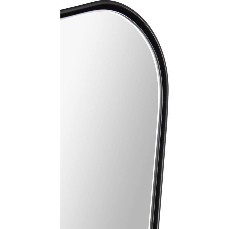 Rectangular Shape Iron Frame Wall Mirror - 36" - Black and Clear