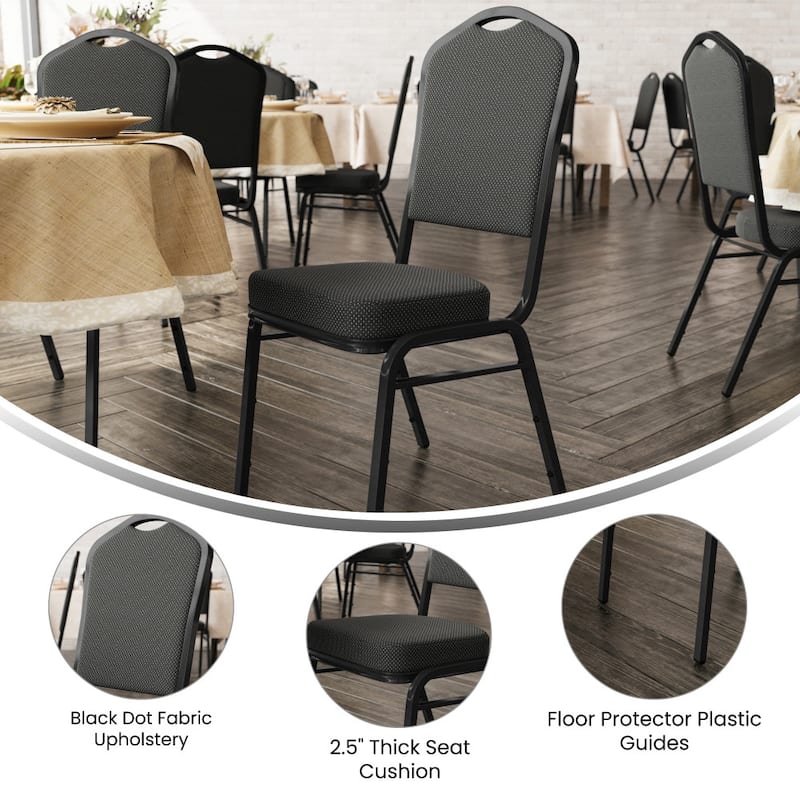 4 Pack Crown Back Stacking Banquet Chair - 20.25"D x 17.25"W x 38"H