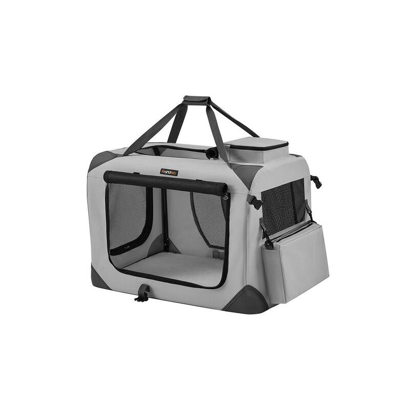 Metal Frame Oxford Fabric Foldable Soft Pet Carrier with Mesh Windows and Side Pockets