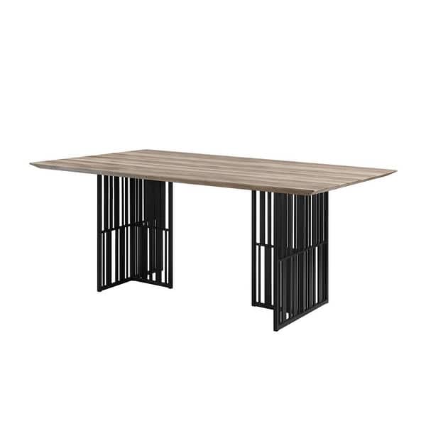 slide 2 of 5, Rectangle Dining Table in Antique Oak and Black - Antique Oak & Black Antique Oak & Black