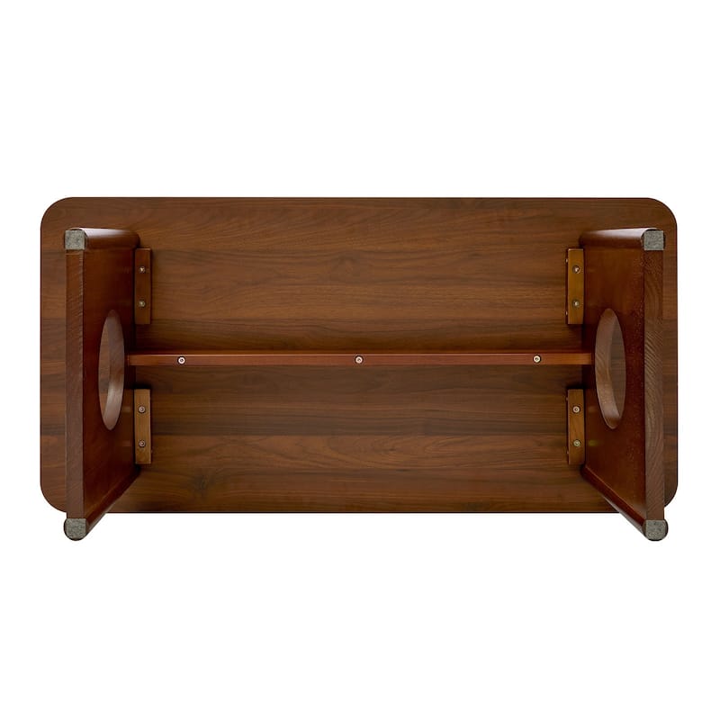 47-Inch Rectangular Center Coffee Table with Solid Pine Wood Legs - 47.24"L x 23.62"W x 17.13"H