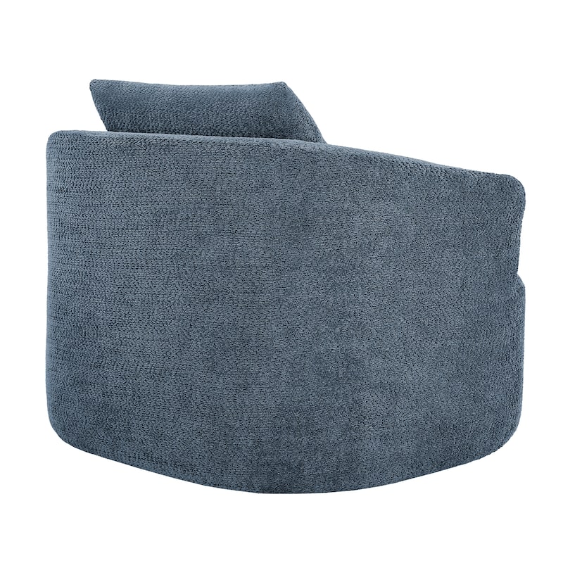 Chenille Swivel Accent Chair with Pillow