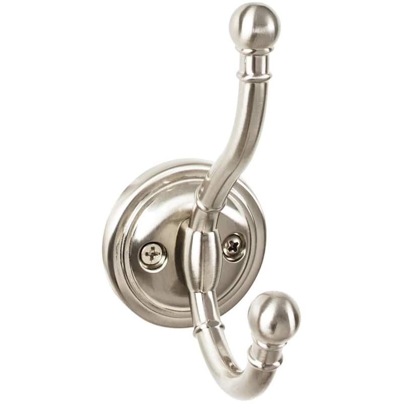 Top Knobs Hooks Double Robe Hook - Brushed Satin Nickel