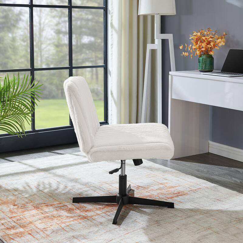 Adjustable Swivel Criss Cross Chair, Wide Seat Office Chair Vanity Chair