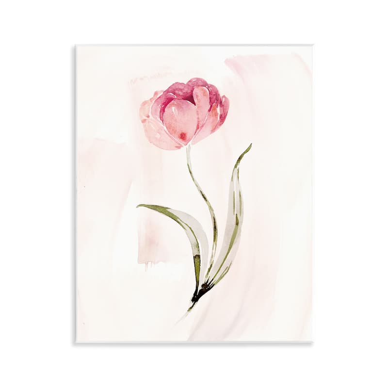 Stupell Pink Blossom with Leaves Wall Plaque Art Design By Kristen Brockmon - 11 x 14