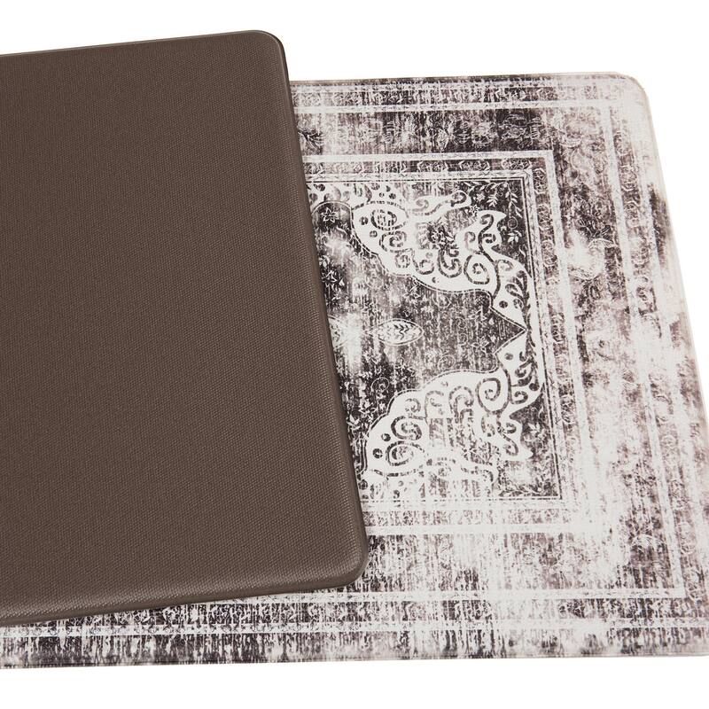World Rug Gallery Distressed Traditional Anti-Fatigue Standing Mat - 18"x47"