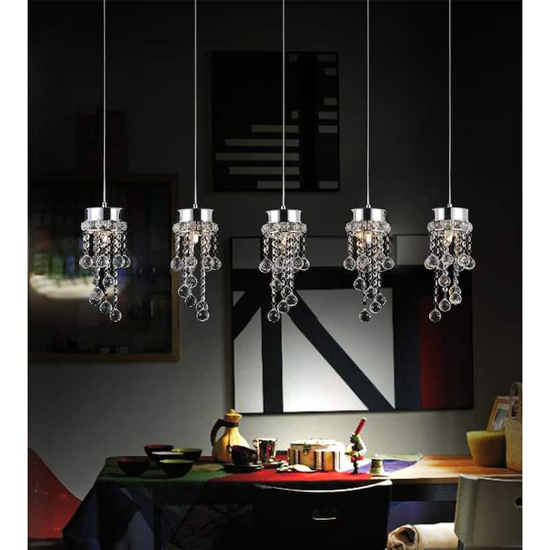 Monica 5 Light Multi Light Pendant With Chrome Finish - Chrome
