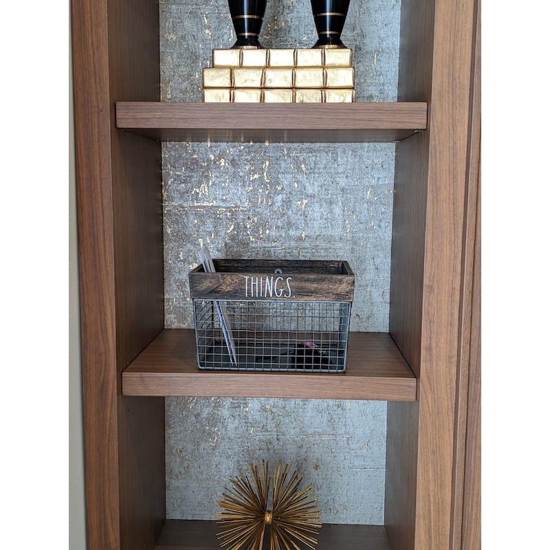 Rae Dunn Metal and Wood Storage Basket - THINGS