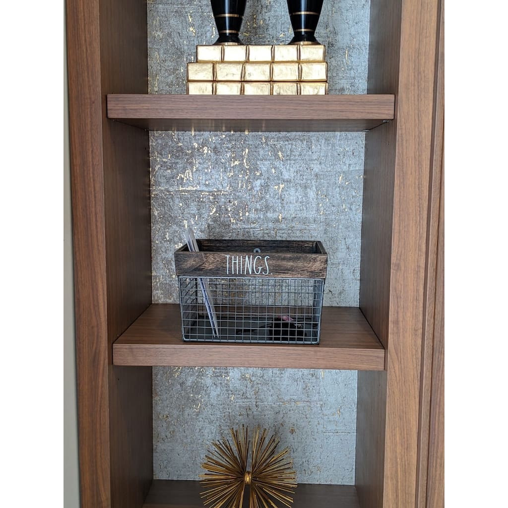 Rae Dunn Metal and Wood Storage Basket - THINGS