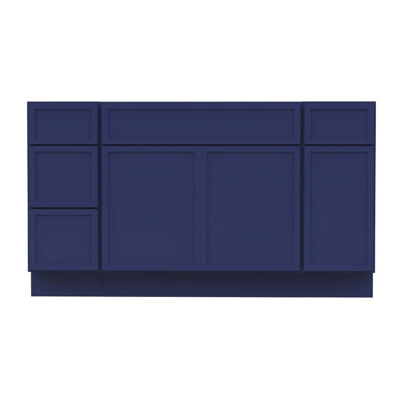 Vanity Art 57" Birch Freestanding Bathroom Vanity Cabinet without Top