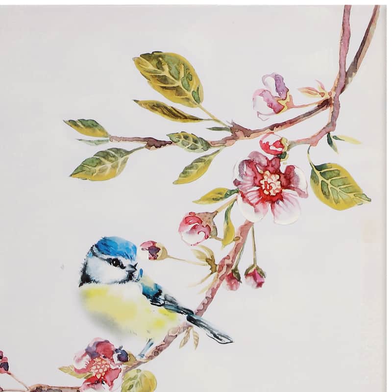 Bird On Blossom Canvas 15.75" Set of 2 - 15.75
