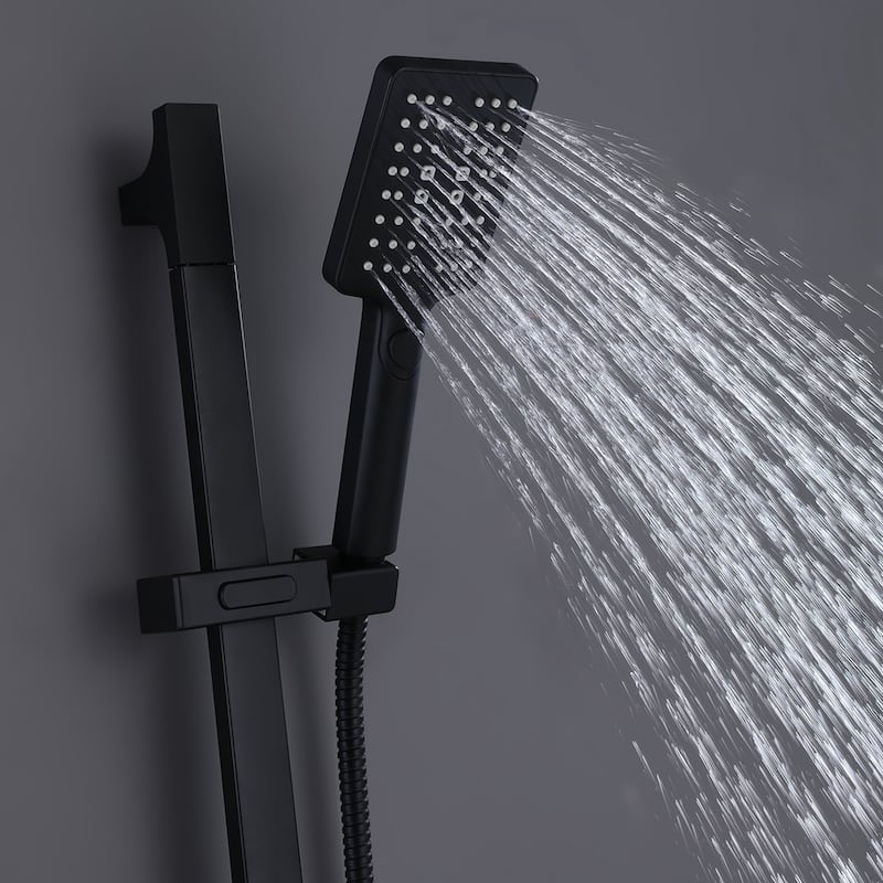 3-Spray Function Hand Shower With Slide Bar Kit In Matte Black