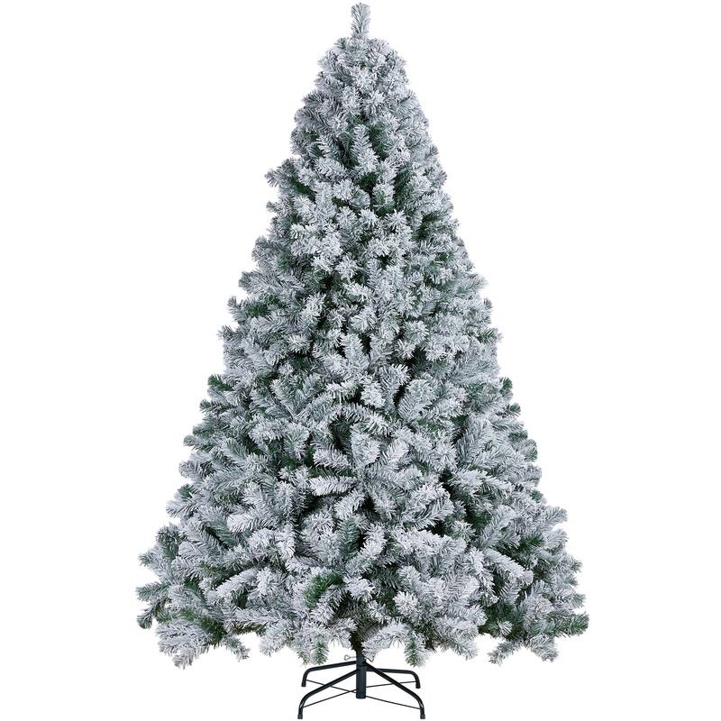 Yaheetech Premium 4.5ft/6ft/7.5ft/9ft Snow Flocked Artificial Decorative Christmas Tree, Green