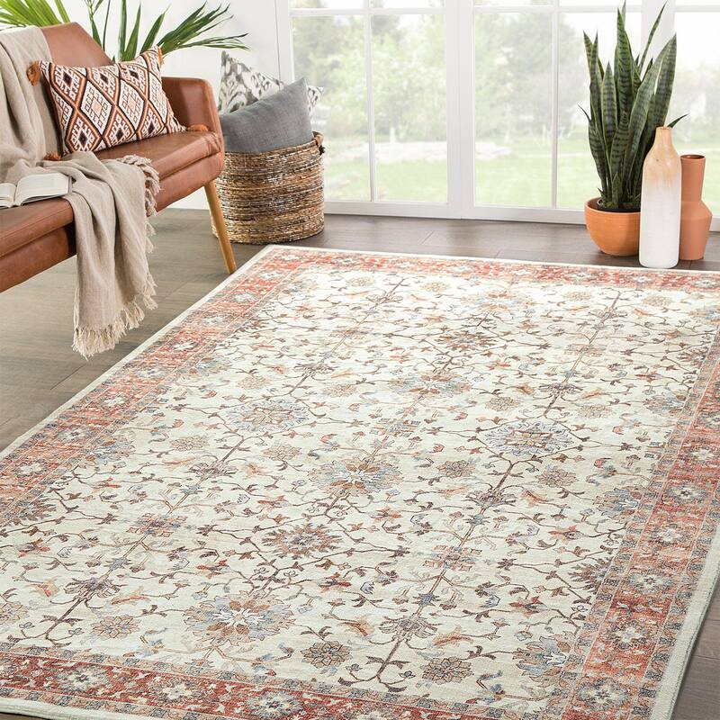 Glitzhome Vintage Persian Floral Medallion Area Rugs Collection