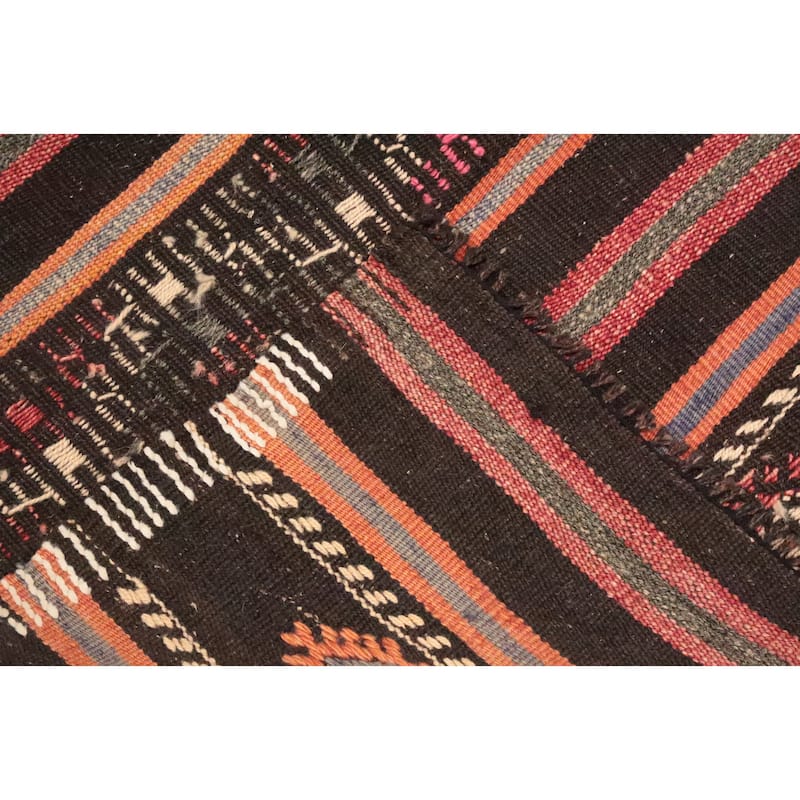 Hand Woven Oriental 100% Wool Carpet Southwestern Tribal Multi-Colored Kilim Area Rug - 9' 3'' X 7' 1''