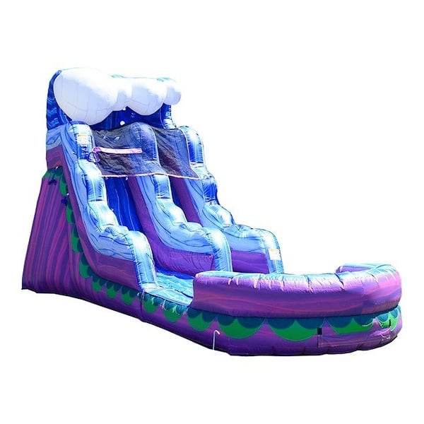 slide 2 of 8, JumpOrange 15' Mermaid Commercial Grade Inflatable Water Slide with Splash Pool (with Air Blower), Kids Outdoor Play Kids