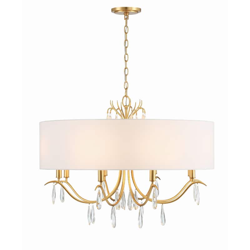 Rollins 8 Light Antique Gold Chandelier - 32"W x 24"H - 32"W x 24"H