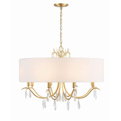 Rollins 8 Light Antique Gold Chandelier - 32"W x 24"H