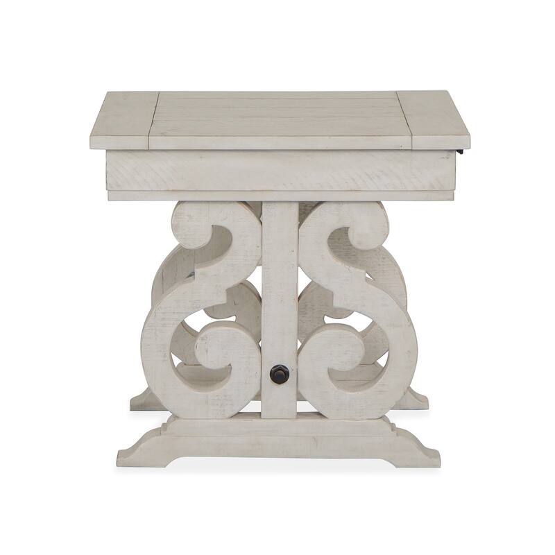 Magnussen Home Bronwyn Alabaster Rectangular End Table - 22''W x 26''D x 24''H