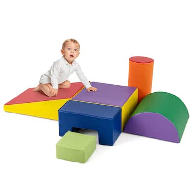 Gymax 6 PCS Kids Climber Play Set Indoor Foam Climb & Crawl Activity