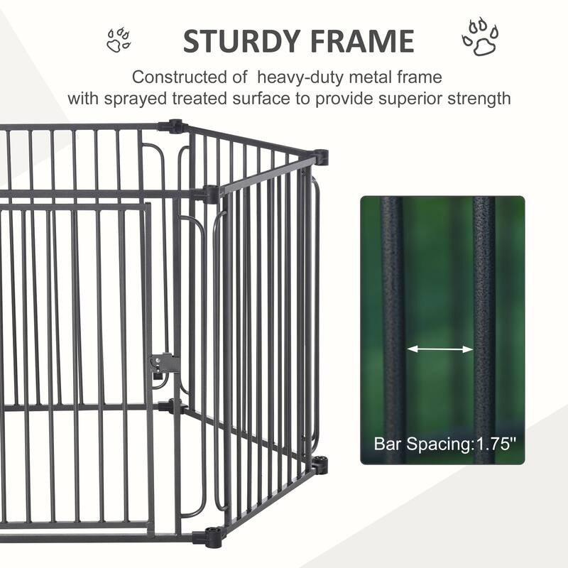 PawHut Heavy-Duty Outdoor Pet Cage Kennel with Weather-Resistant Polyester Roof, Locking Door, & Metal Frame