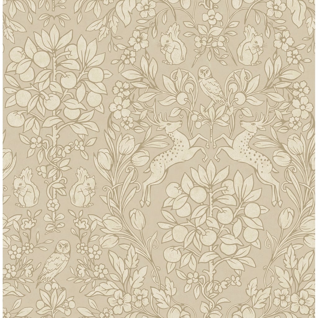 Brewster Richmond Taupe Floral Wallpaper
