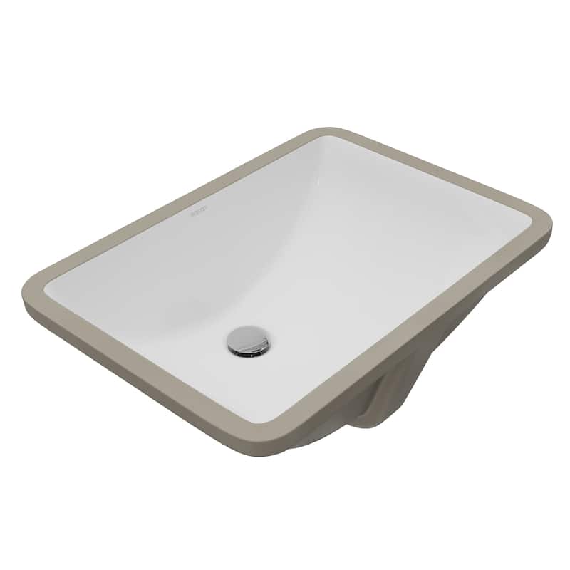 Karran Valera 20" Rectangular Undermount Vitreous China Bathroom Sink in White