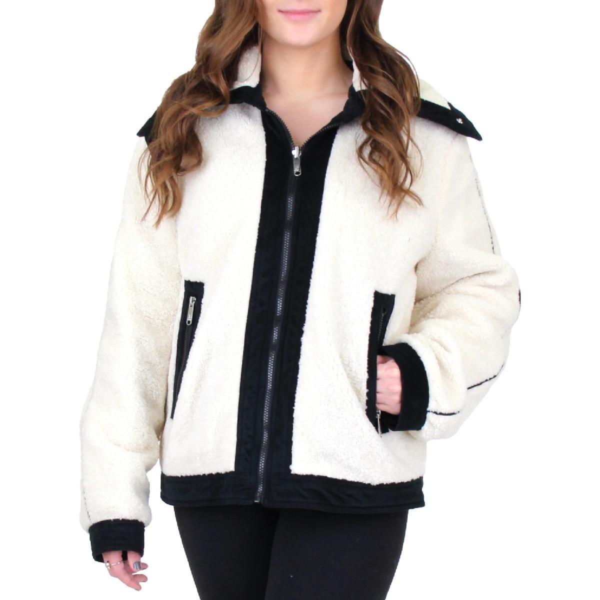 Shop Sam Edelman Womens Short Berber Faux Fur Coat Winter