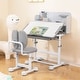 preview thumbnail 21 of 28, Costway Kid’s Study Desk & Chair Set with Tilt Desktop, Pen Holder & - See Details