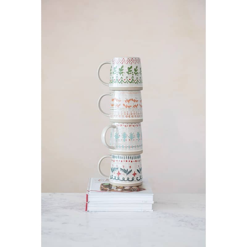 Stoneware Mug - 4 Piece - Multi