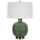 preview thumbnail 4 of 5, Uttermost Nataly Aged Green Table Lamp - 26"H, Shade 10"H x 18"Dia.