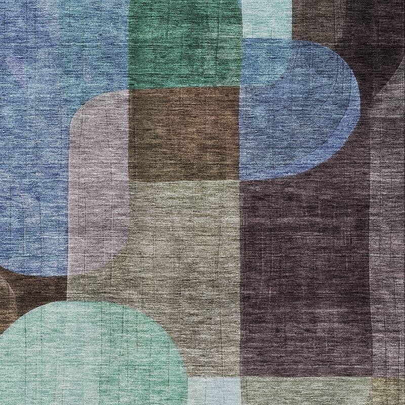 HomeRoots Abstract Transitional Rectangle Outdoor Rug