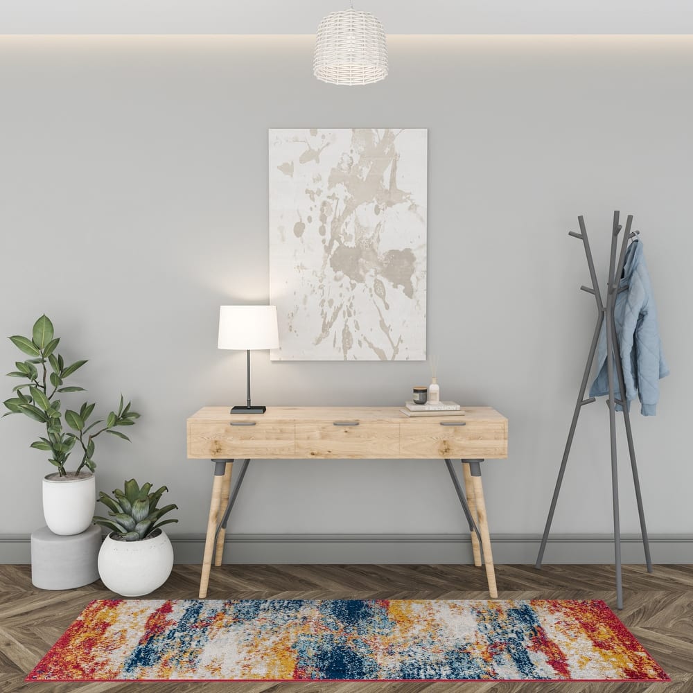 Gematria Industrial Abstract Indoor Area Rug