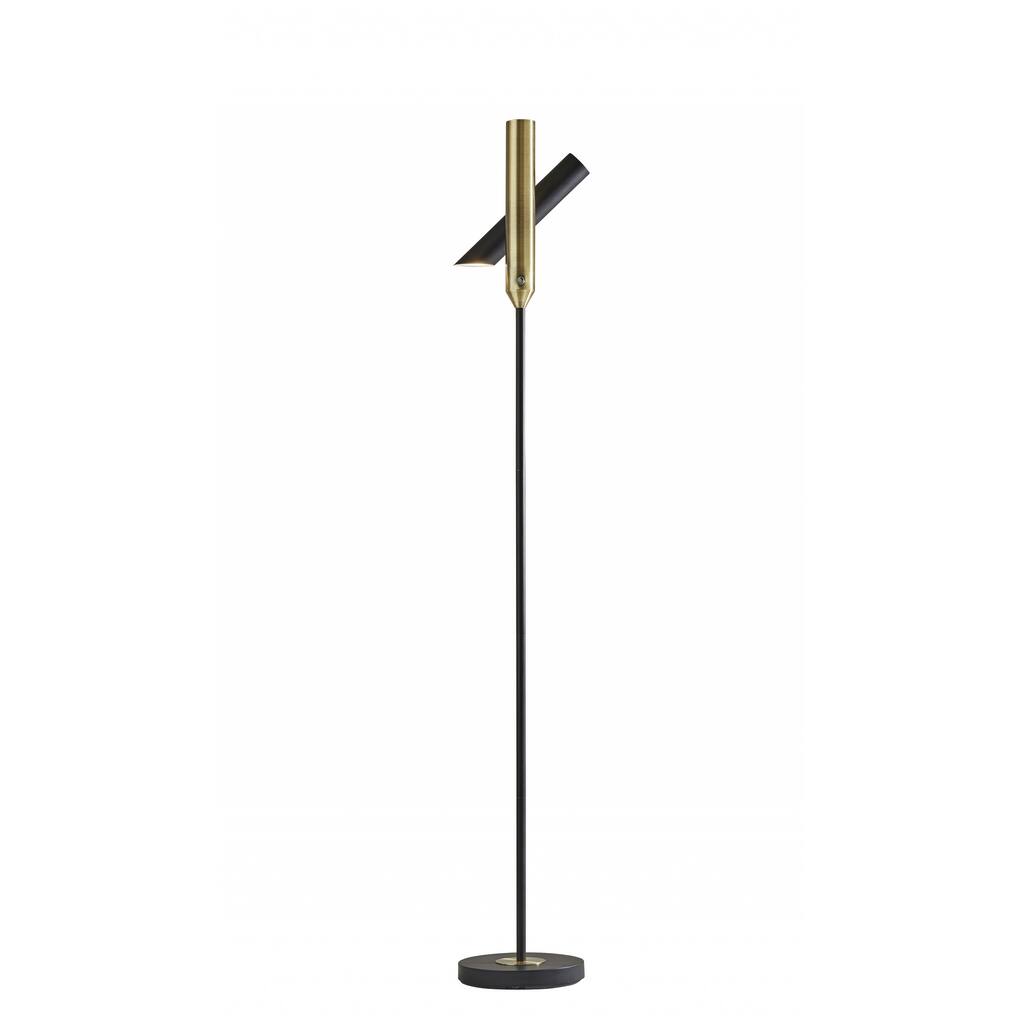 13.5" X 13.5" X 68" Black Metal LED Torchiere