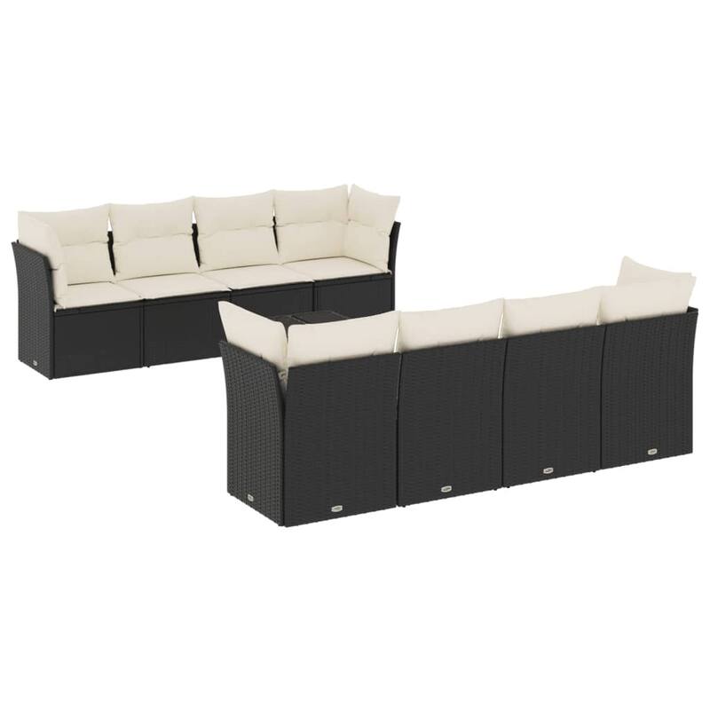 vidaXL Garden Sofa Set Black