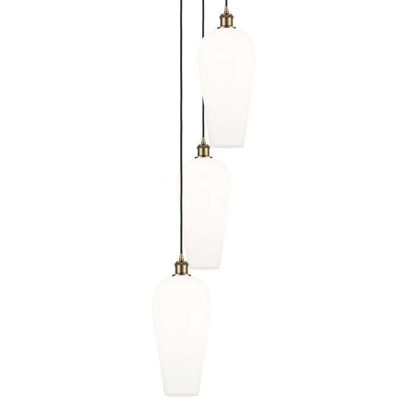 Innovations Lighting 113B-3P-58-15 Chelsea Pendant Chelsea 3 Light 15" - Antique Brass / White