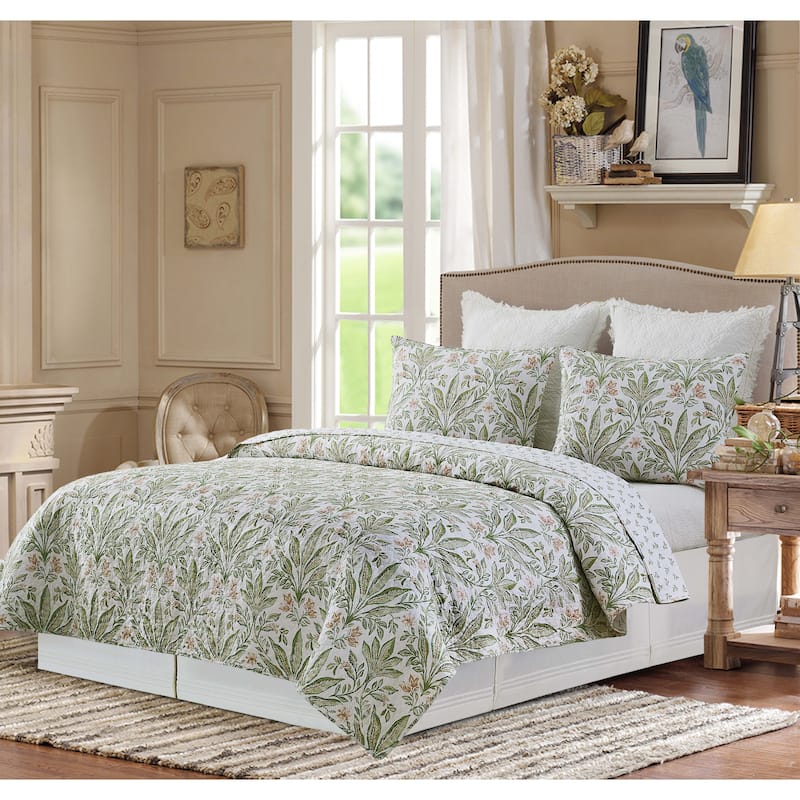 Lana Palms Cotton Reversible Machine Washable Quilt Set