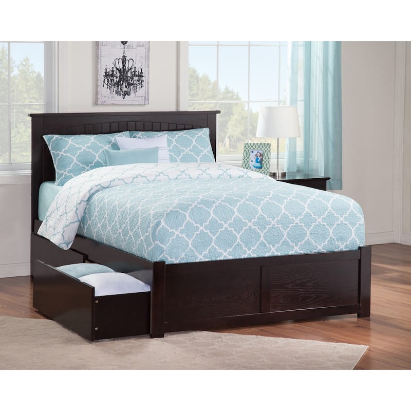 Platform Bed - Storage Bed with Flat Panel Footboard & USB Charger